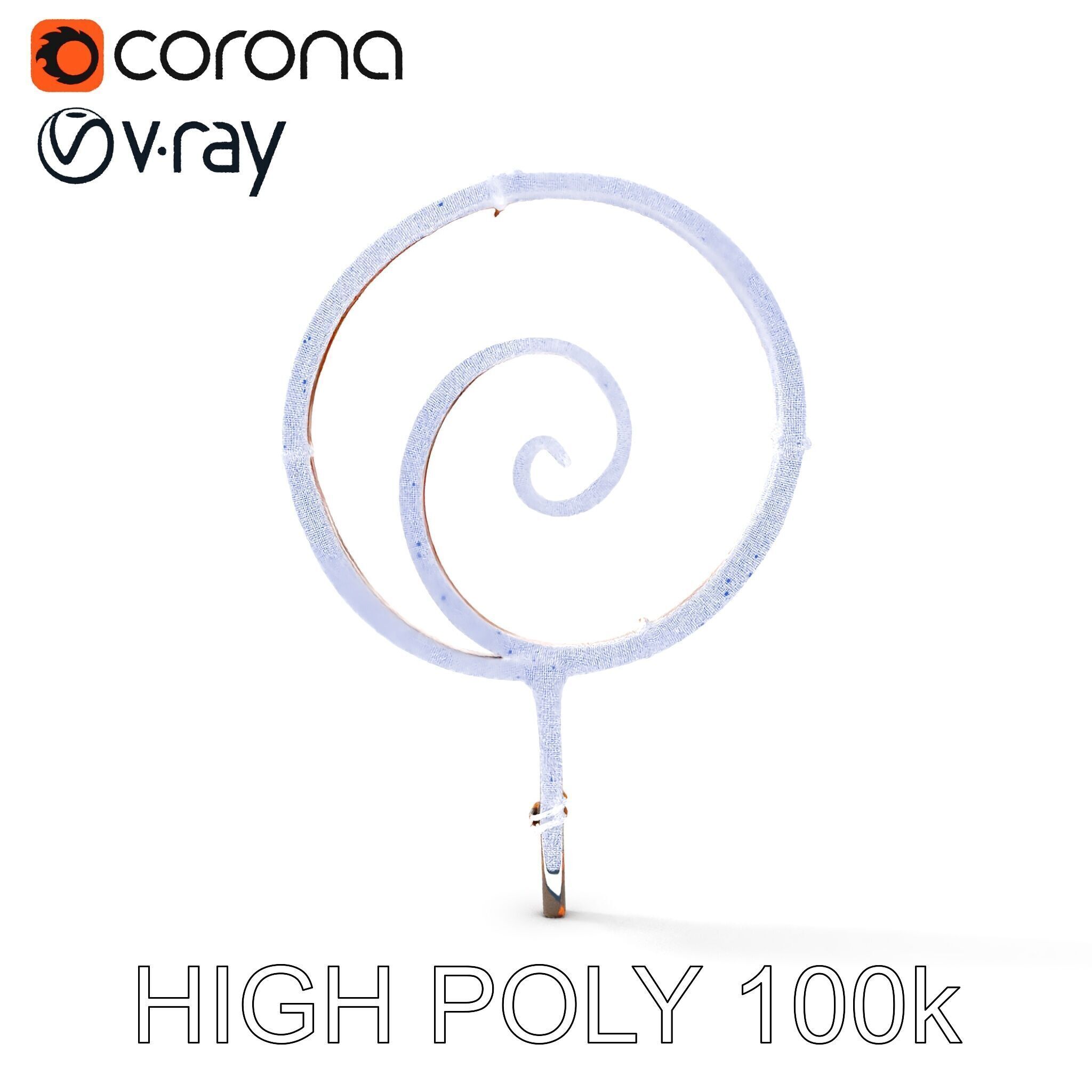 Rustic Spiral Iron Staff model pack Low-poly 3D model_21