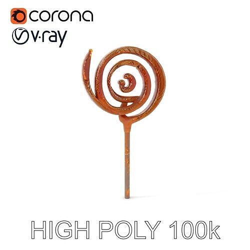 Rustic Metal Spiral Ornament Model Pack Low-poly 3D model