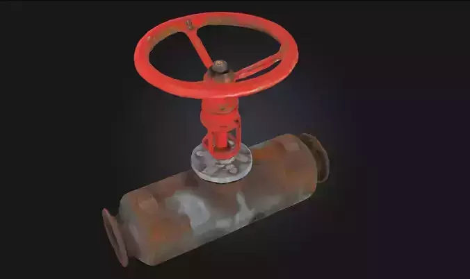 Rusty Red Valve Weathered Industrial