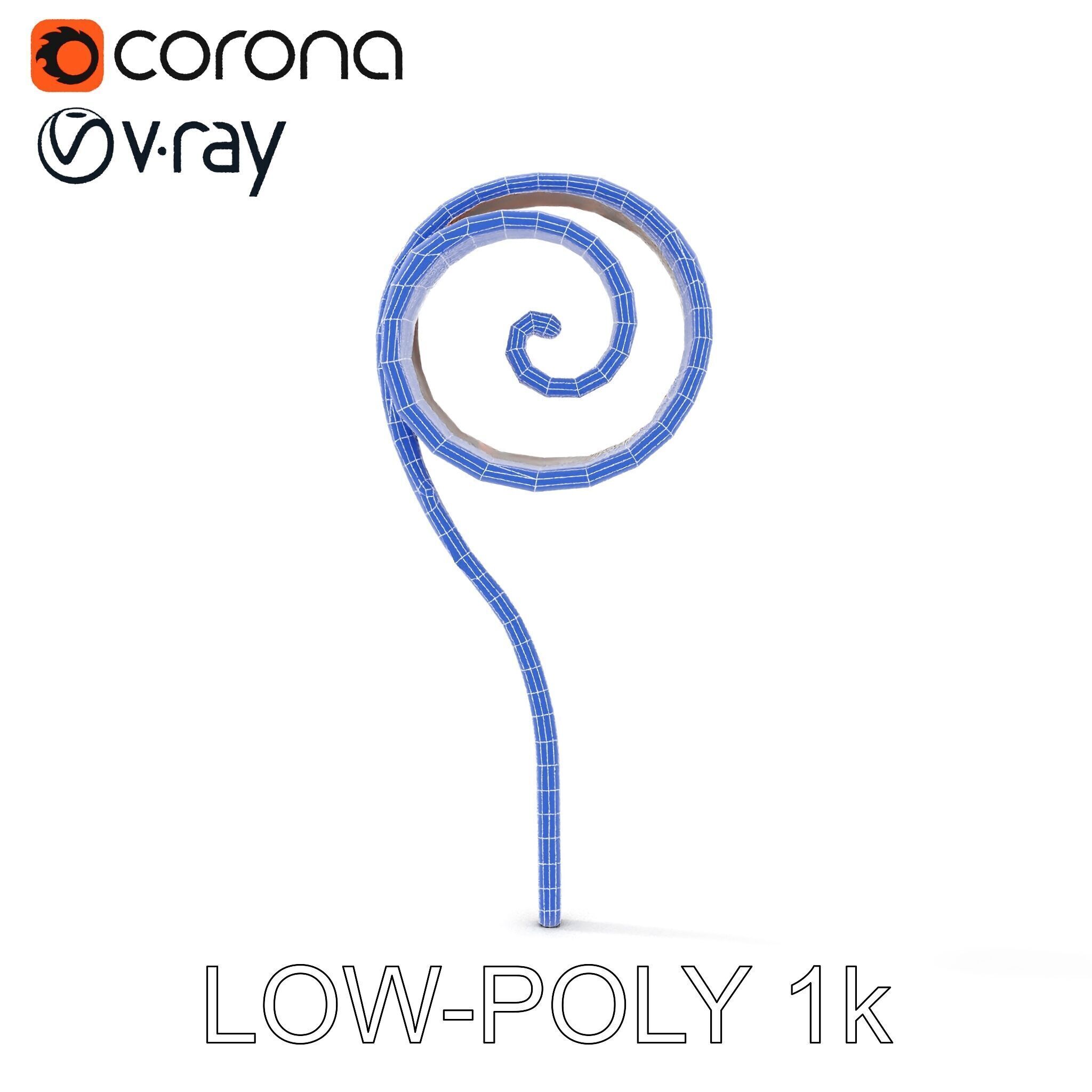 Fern Spiral Model Pack Low-poly 3D model_20