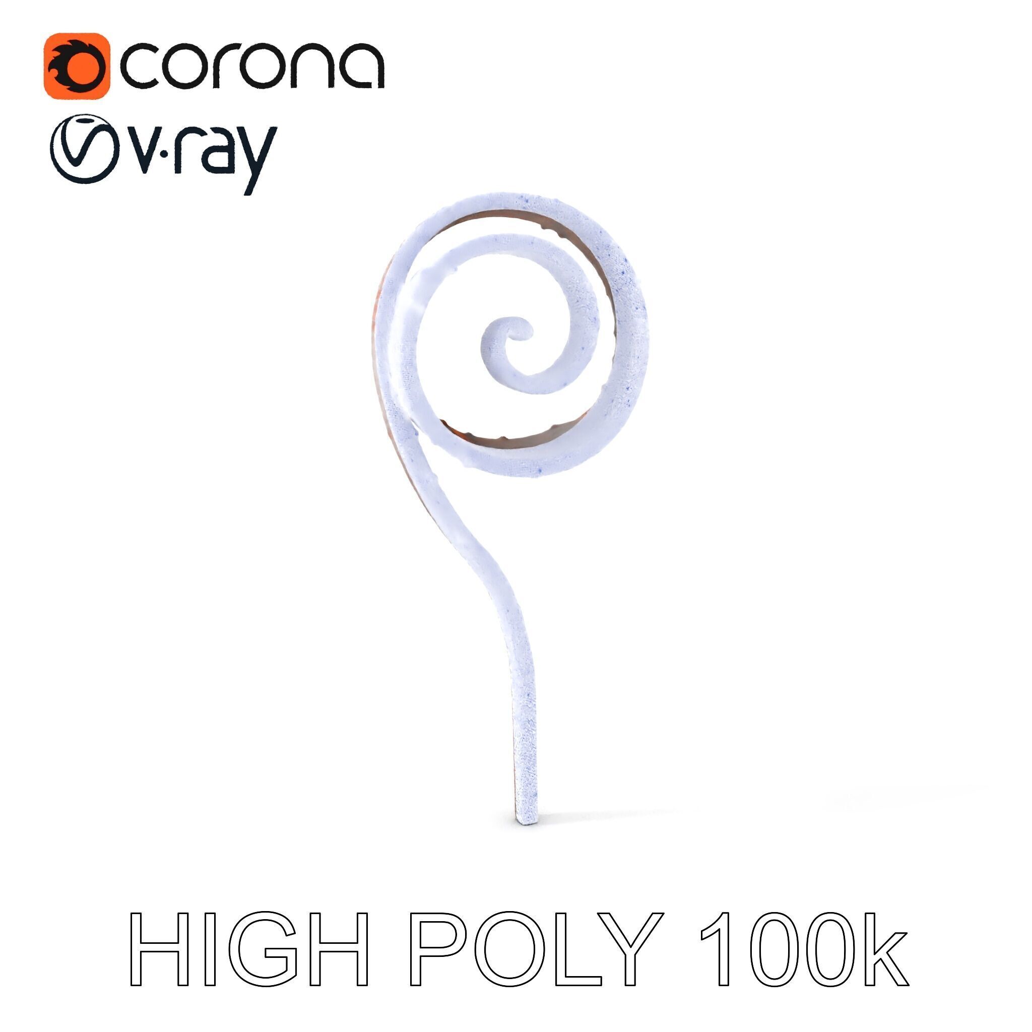 Fern Spiral Model Pack Low-poly 3D model_4