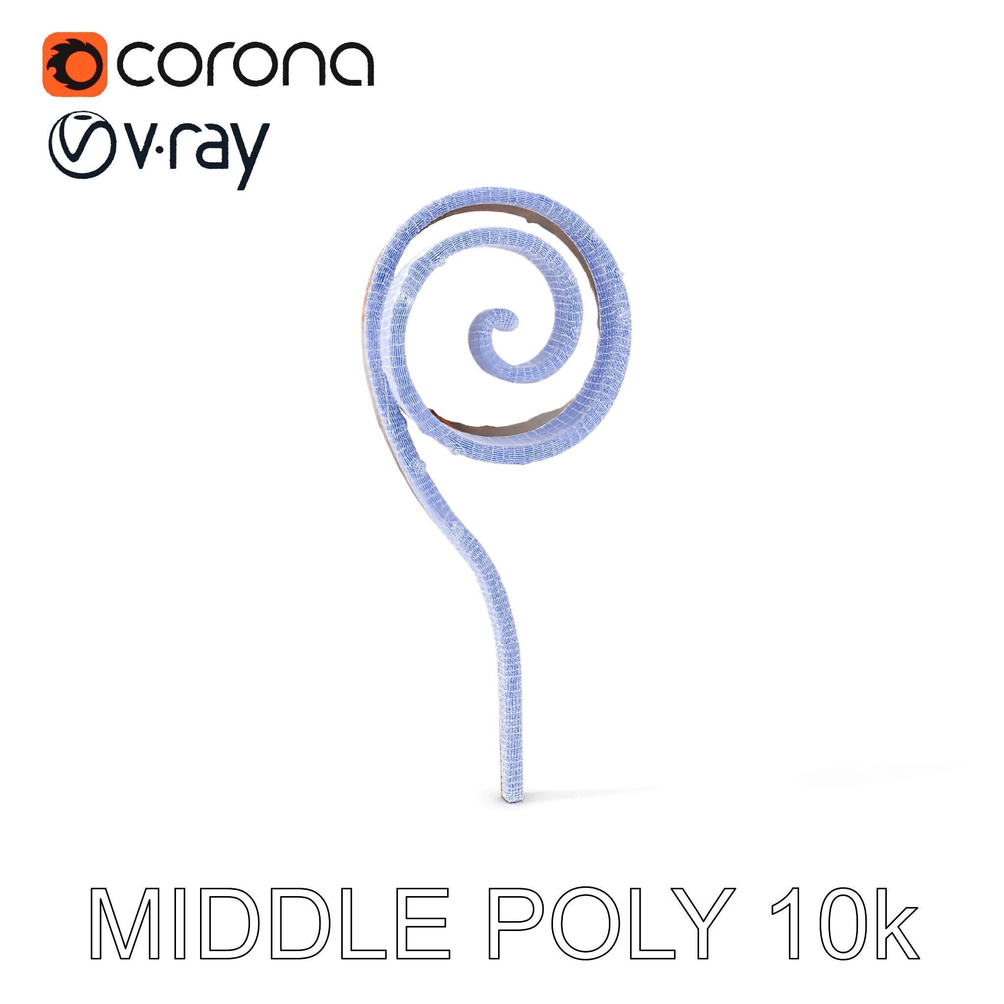 Fern Spiral Model Pack Low-poly 3D model_24