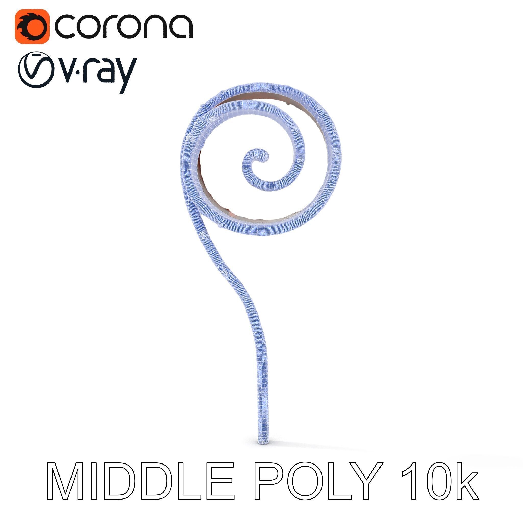 Fern Spiral Model Pack Low-poly 3D model_27