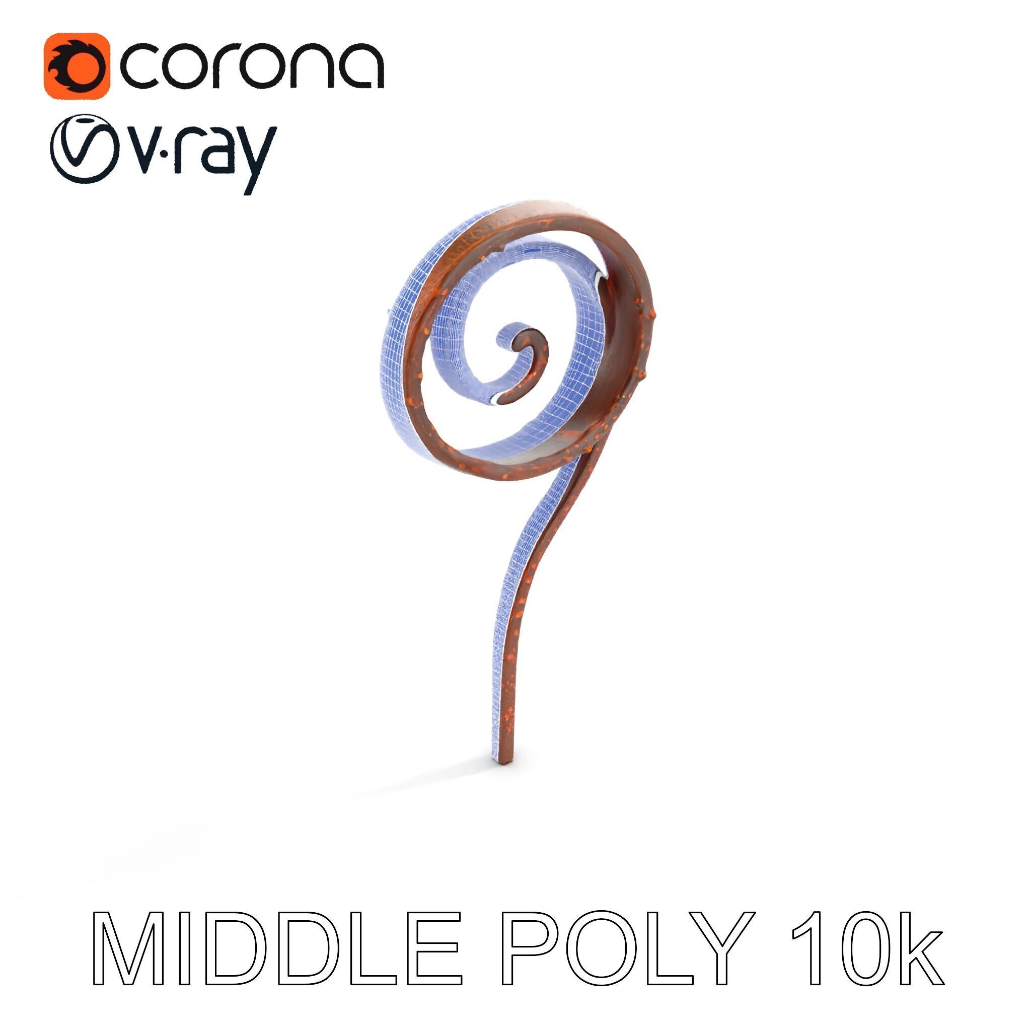 Fern Spiral Model Pack Low-poly 3D model_22