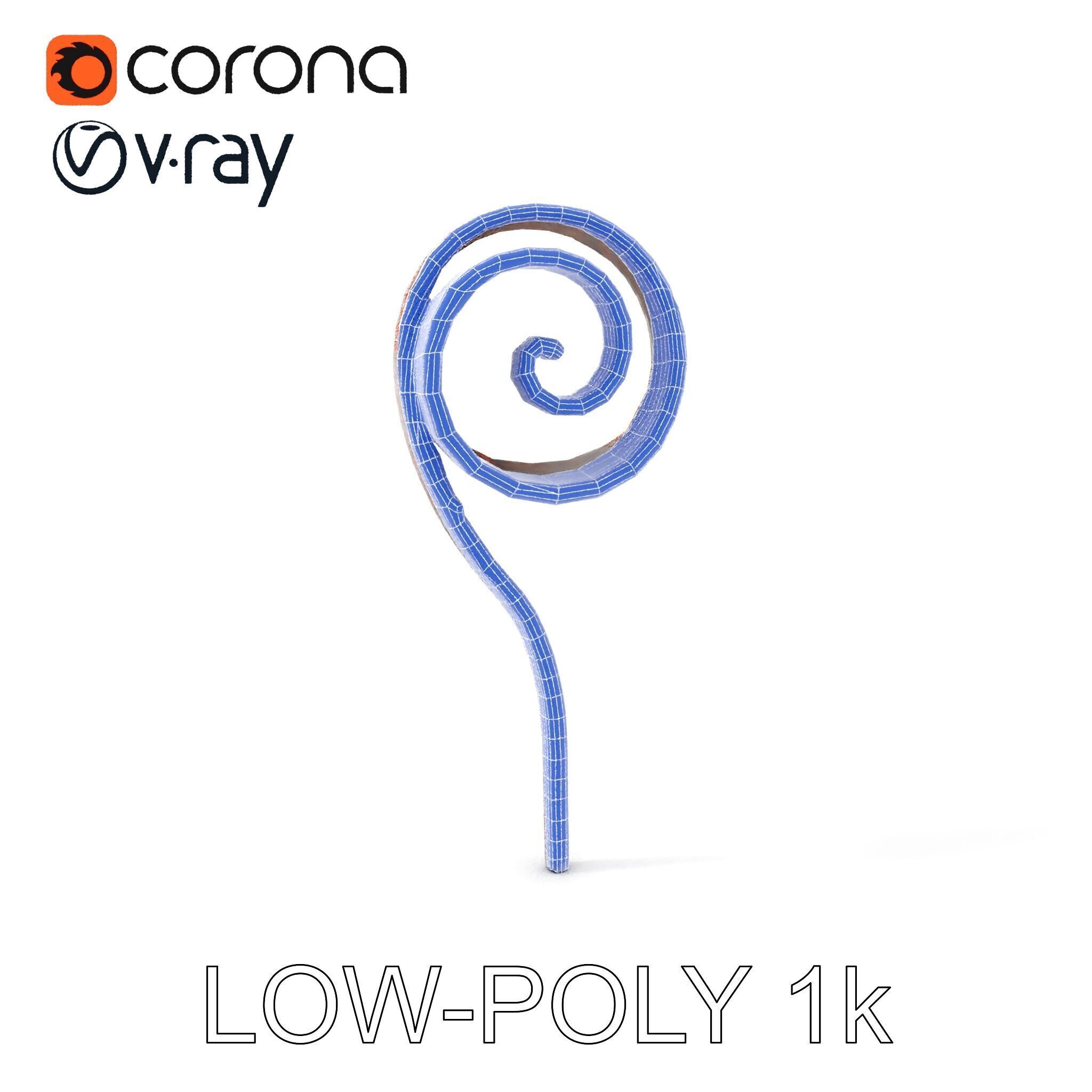 Fern Spiral Model Pack Low-poly 3D model_28