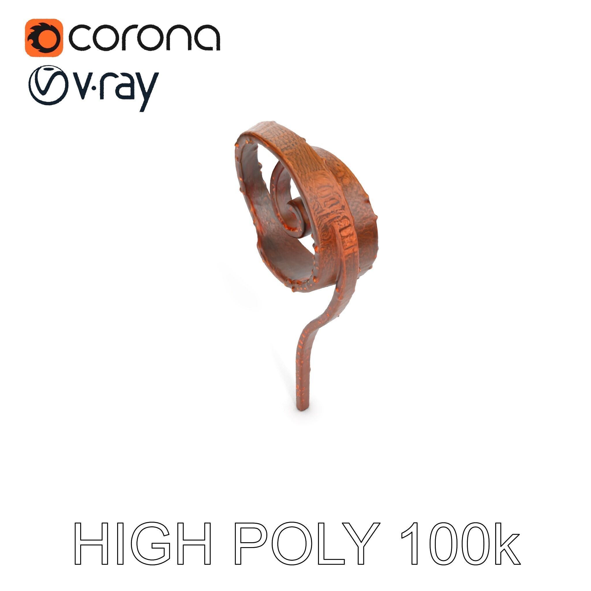 Fern Spiral Model Pack Low-poly 3D model_26