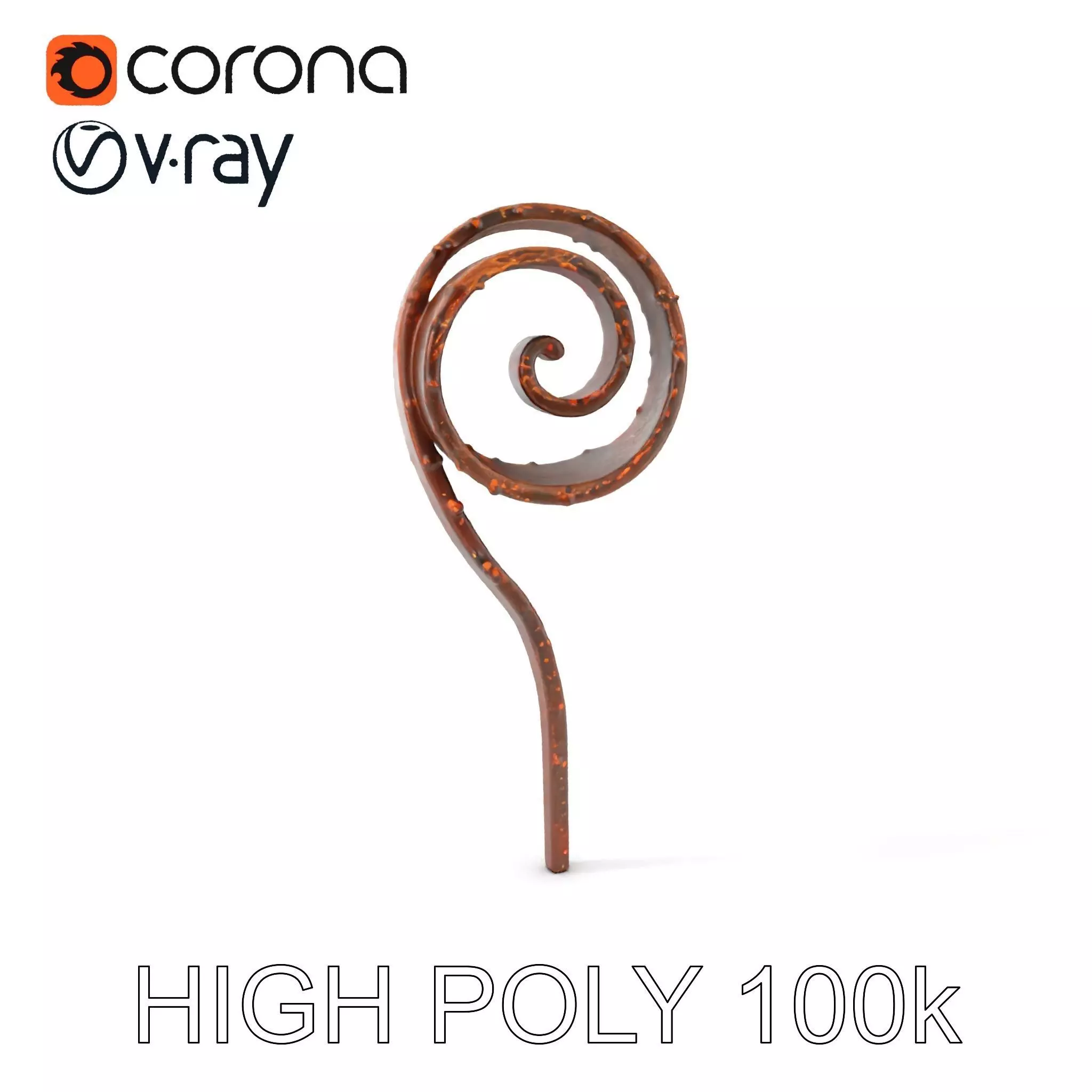 Fern Spiral Model Pack Low-poly 3D model_0