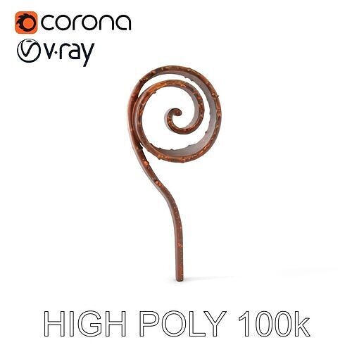 Fern Spiral Model Pack Low-poly 3D model