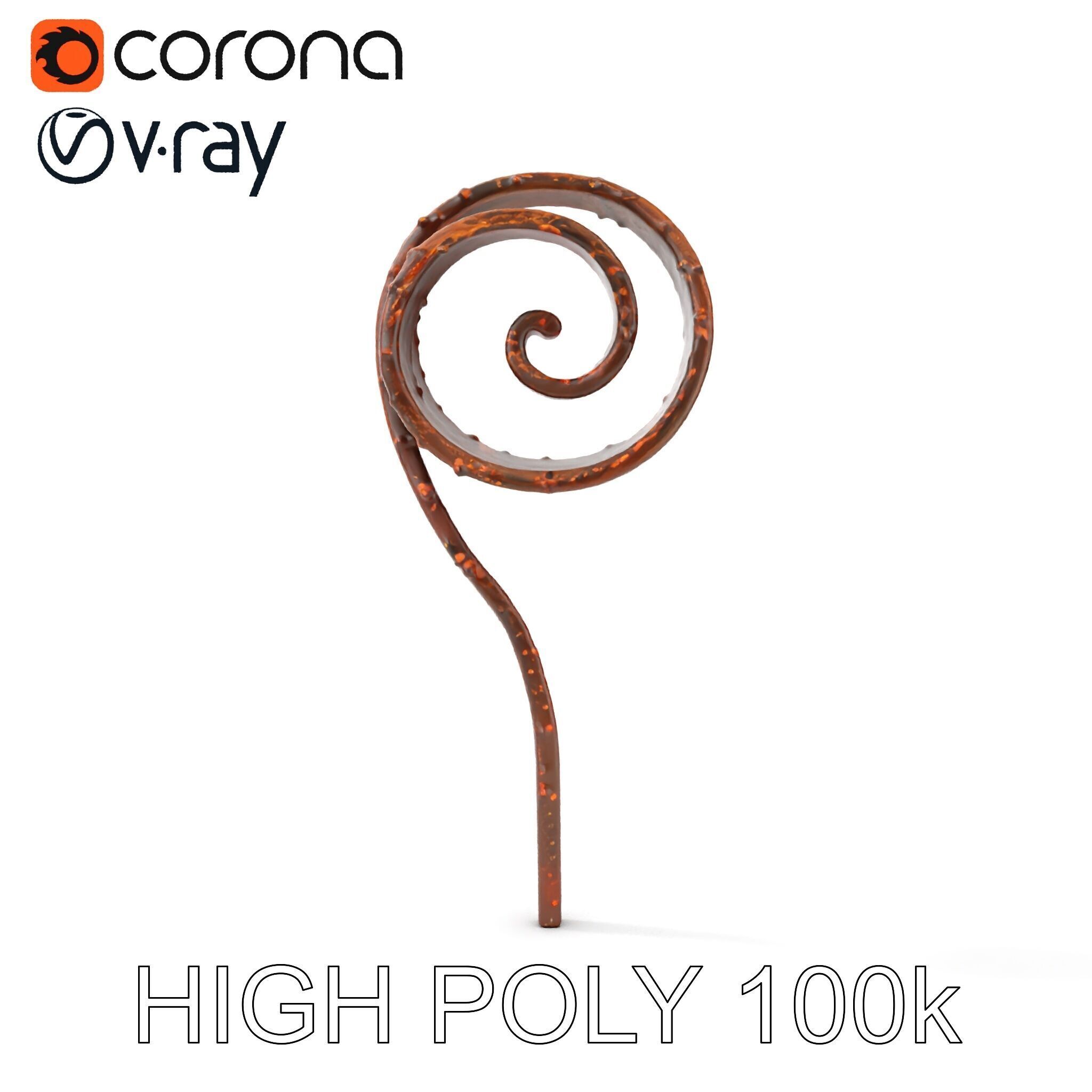 Fern Spiral Model Pack Low-poly 3D model_18