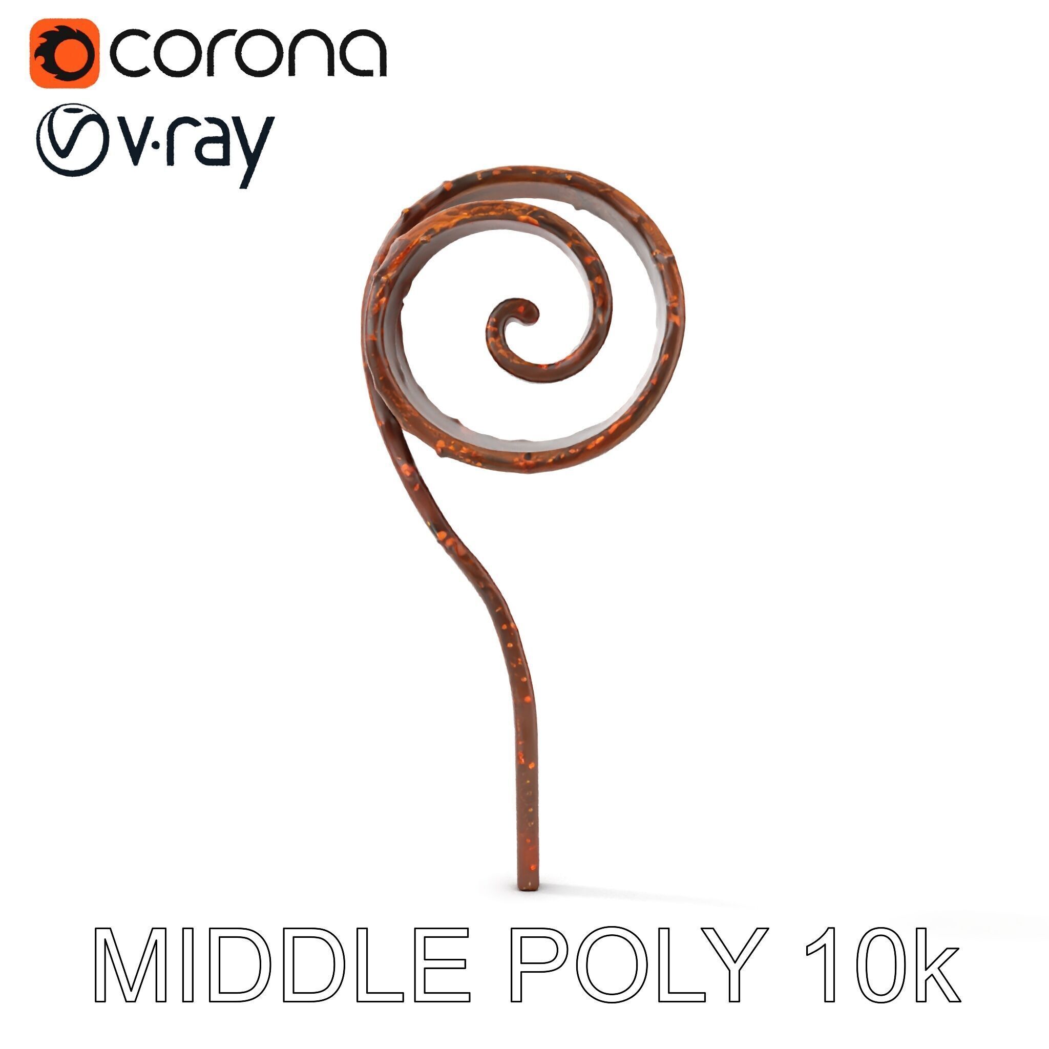 Fern Spiral Model Pack Low-poly 3D model_11