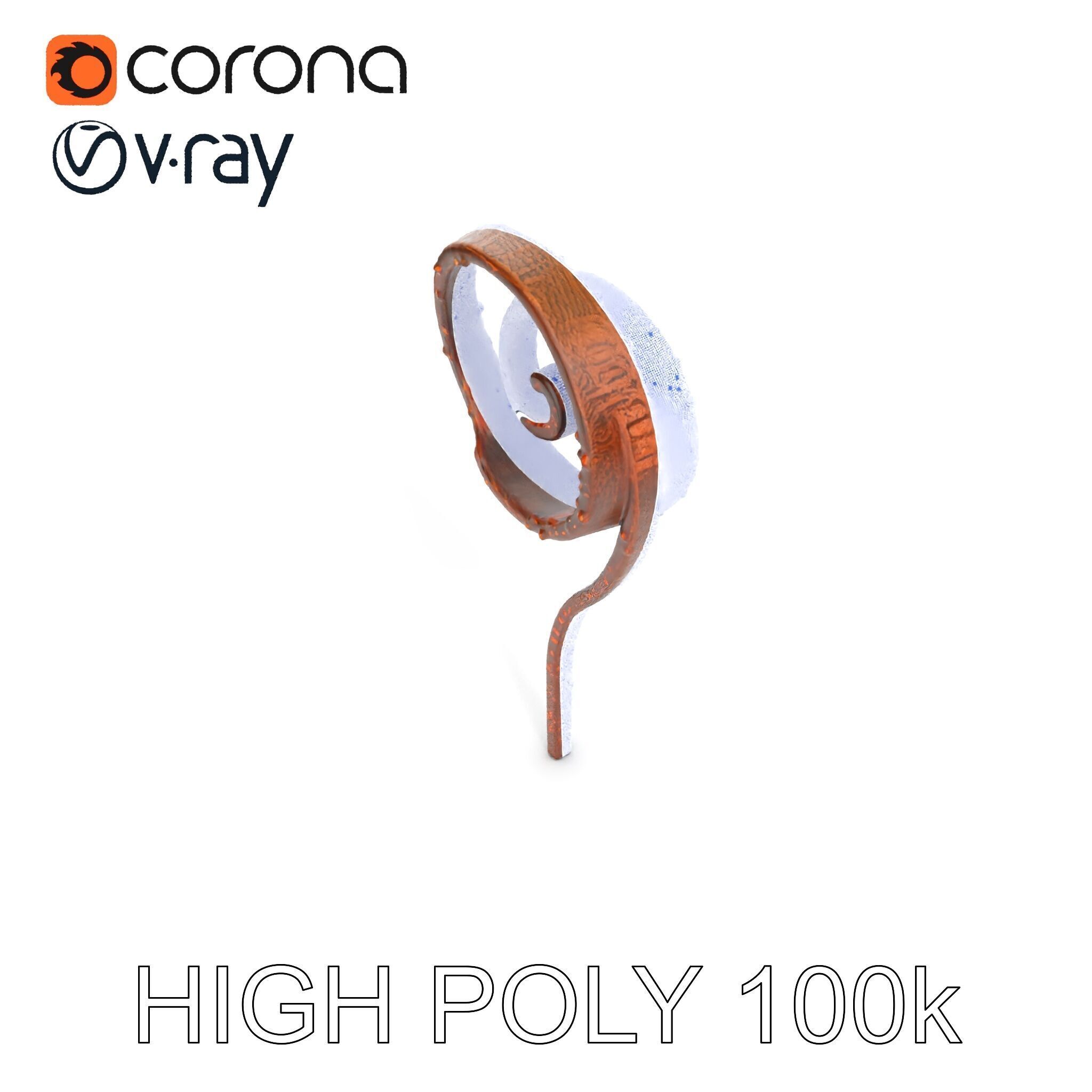 Fern Spiral Model Pack Low-poly 3D model_32