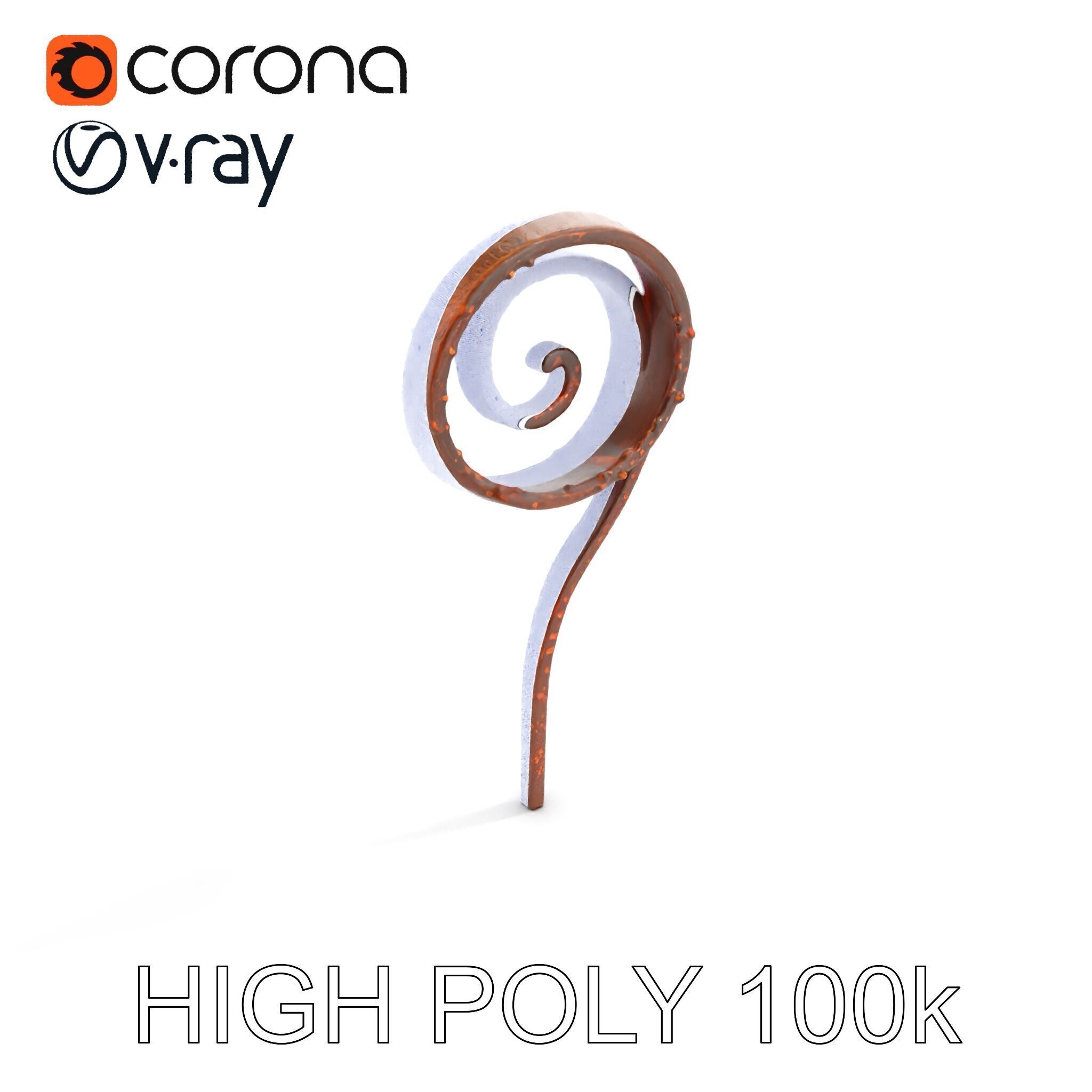 Fern Spiral Model Pack Low-poly 3D model_15