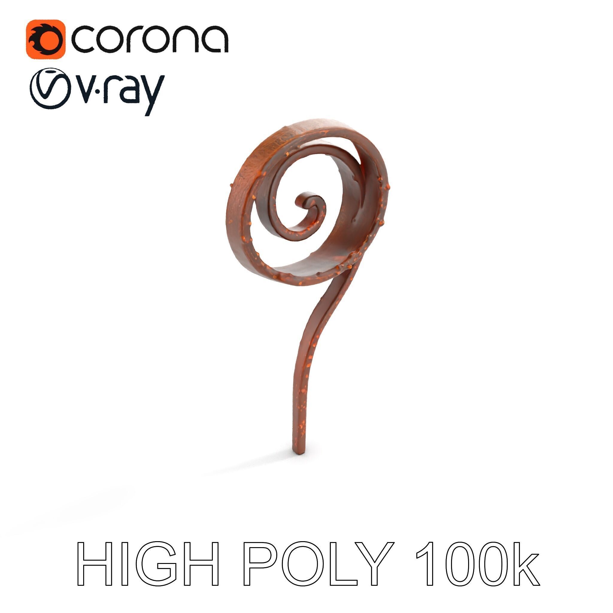 Fern Spiral Model Pack Low-poly 3D model_10