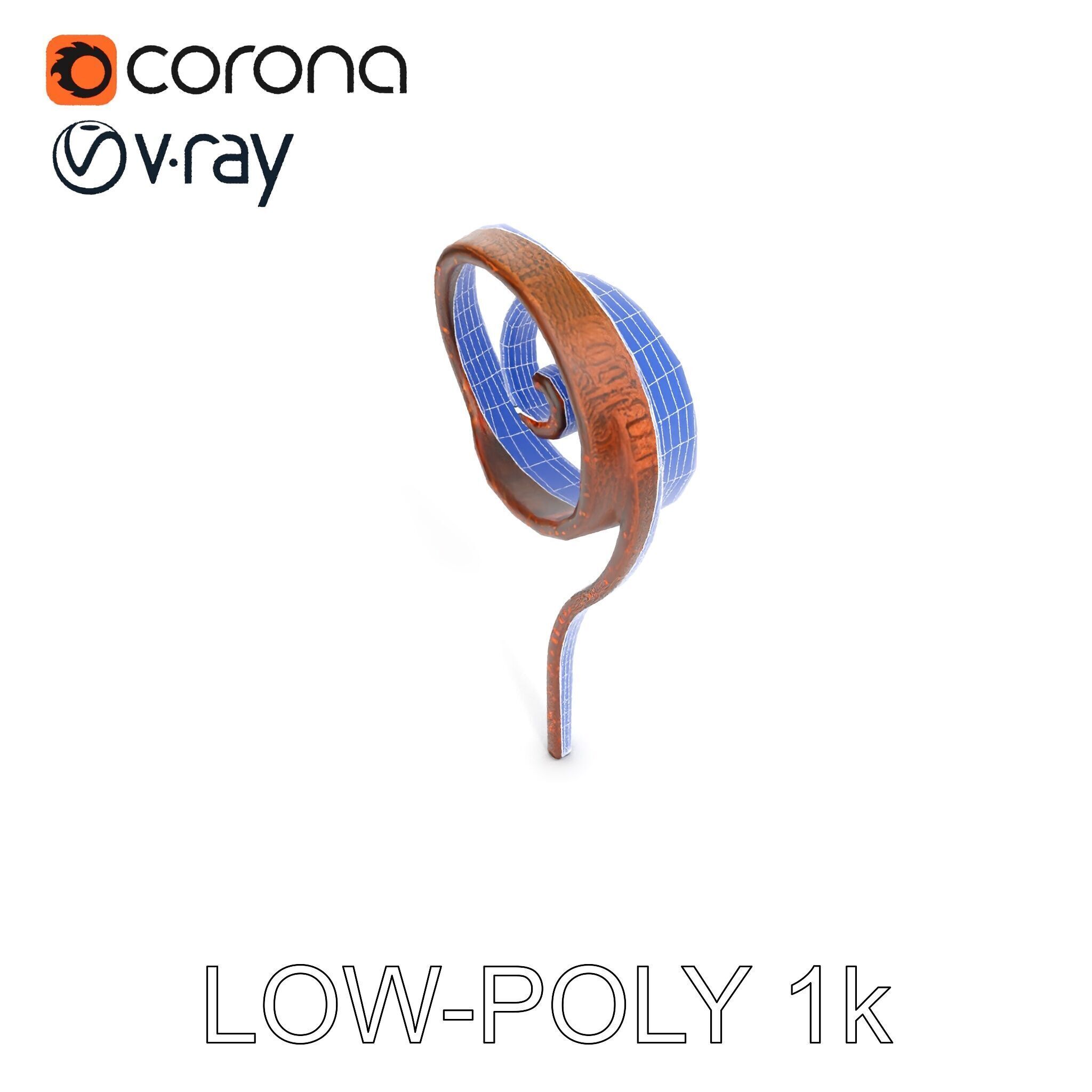 Fern Spiral Model Pack Low-poly 3D model_17