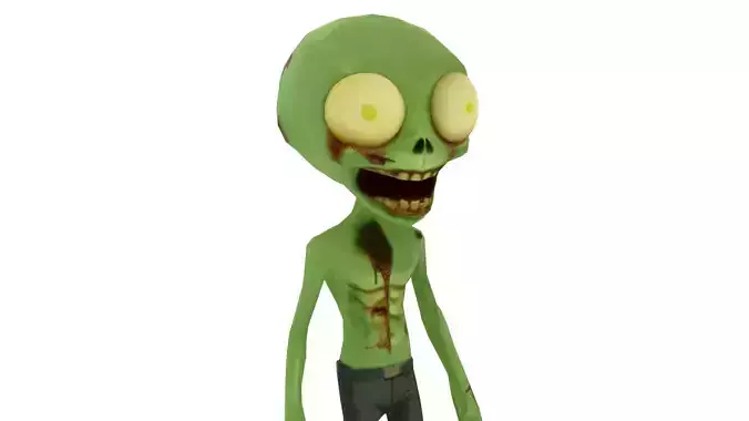 Low Poly Cartoon Zombie Character