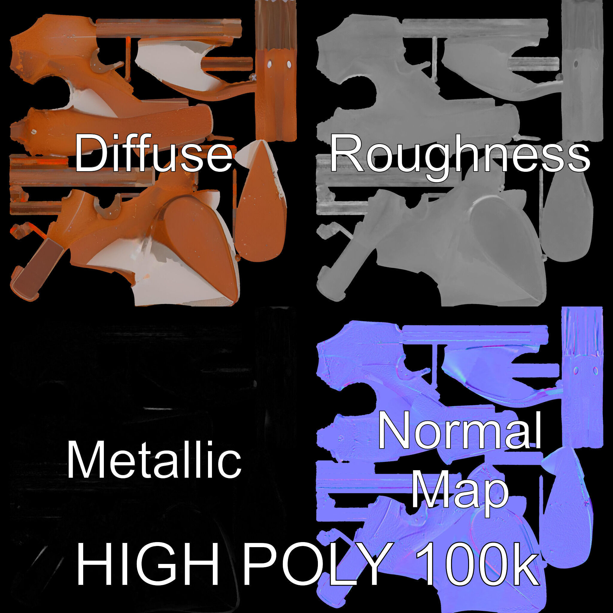 Abstract Bird Sculpture Model Pack Low-poly 3D model_2