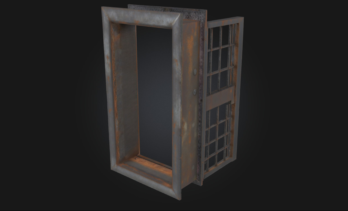 Iron Gate Opening Decorative Entryway 3D model_4