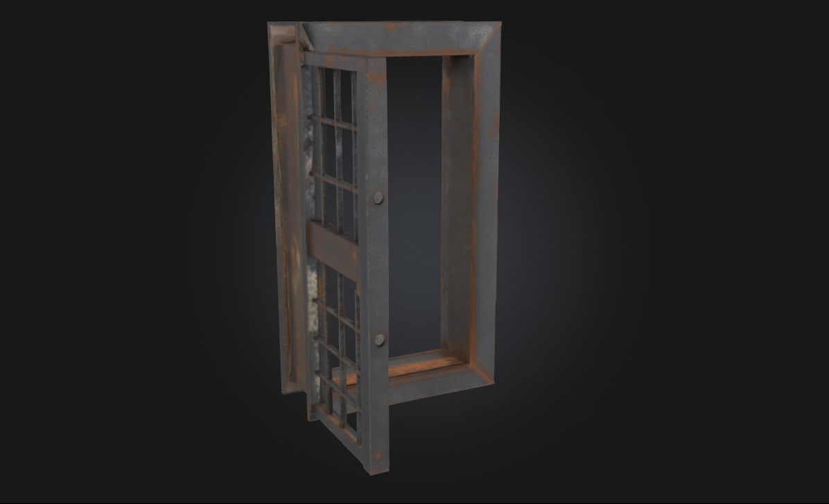 Iron Gate Opening Decorative Entryway 3D model_1