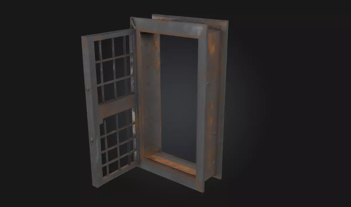 Iron Gate Opening Decorative Entryway 3D model_0