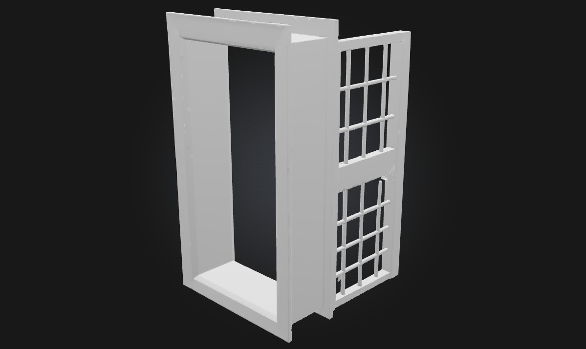 Iron Gate Opening Decorative Entryway 3D model_7