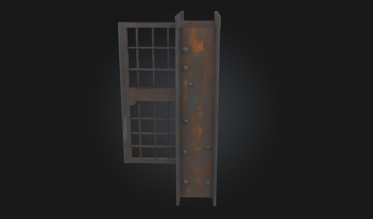 Iron Gate Opening Decorative Entryway 3D model_3