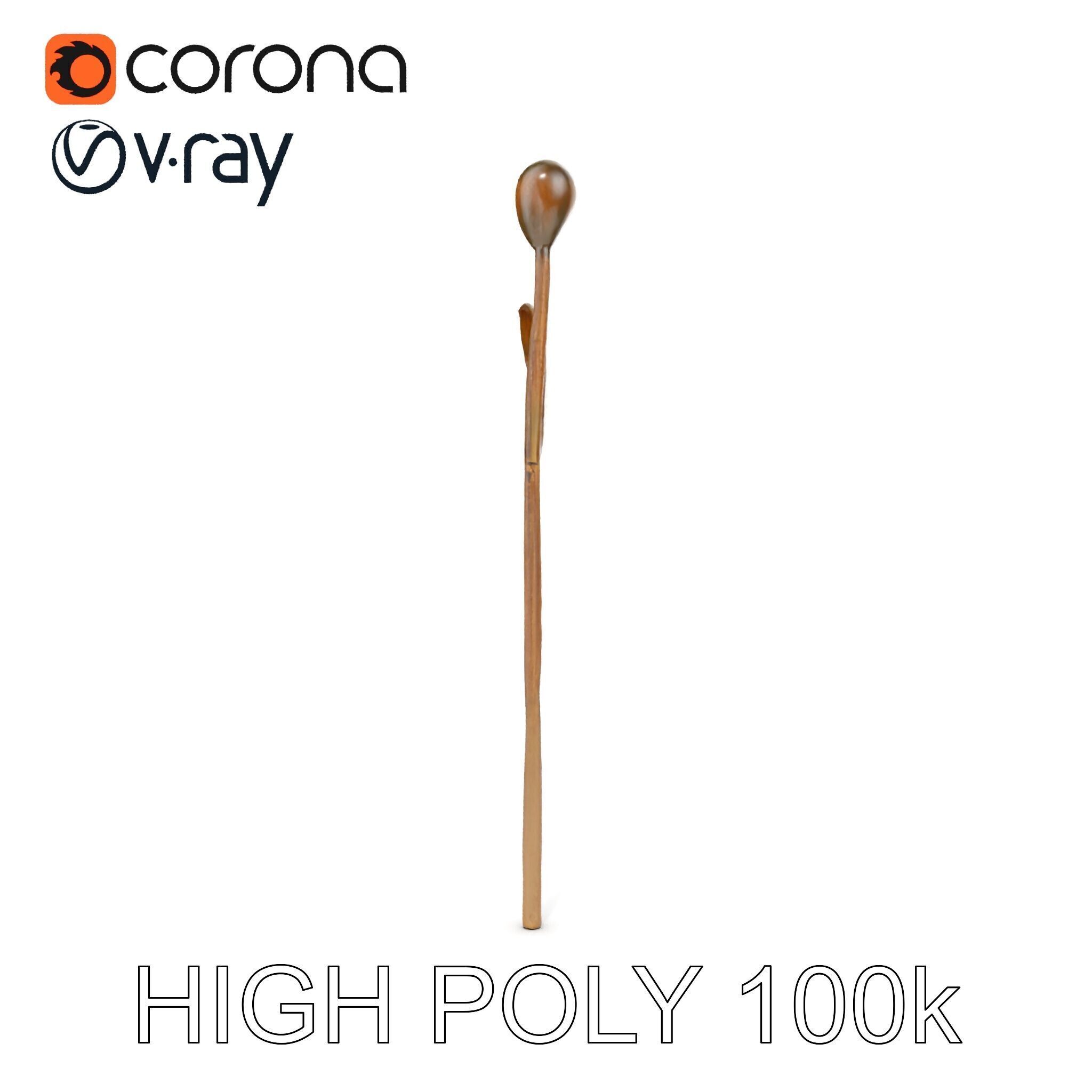 Elegant Leaf Spoon Model Pack with PBR Textures Low-poly 3D model_16