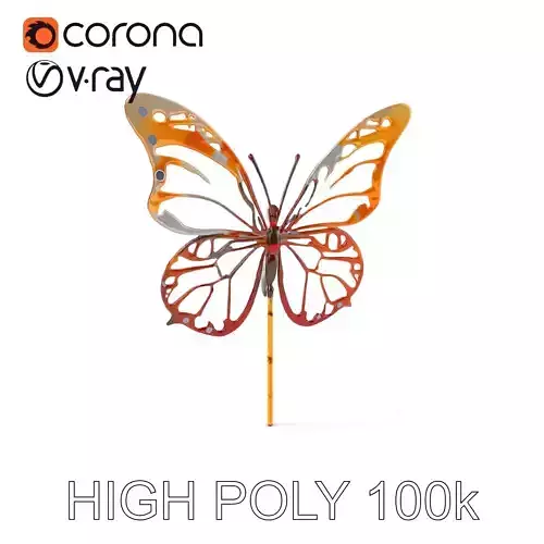 Butterfly Garden Ornament D Model Pack