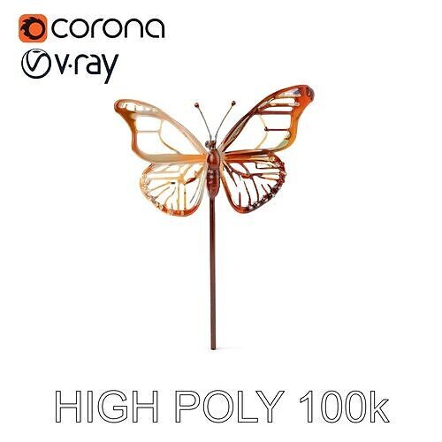 Butterfly Model Pack for Interactive Environments Low-poly 3D model