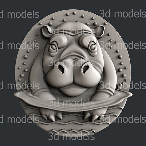 3d STL models for CNC router or 3dprinter Hippo P528 3D model