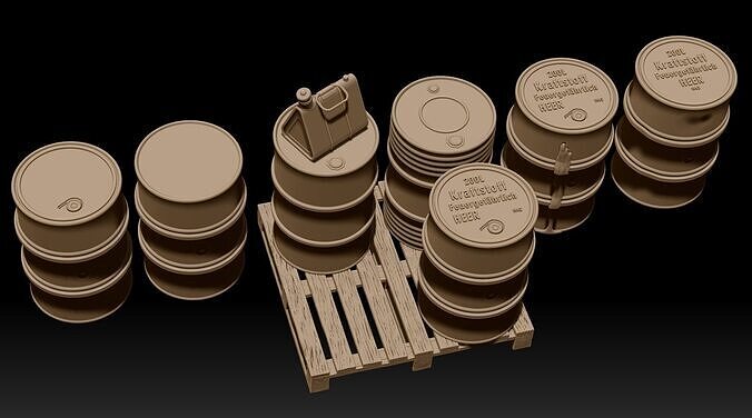 7 differents barels canister 3D print model