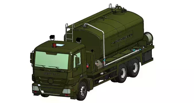 Military Demineralized Water Truck 3D Model  3D model