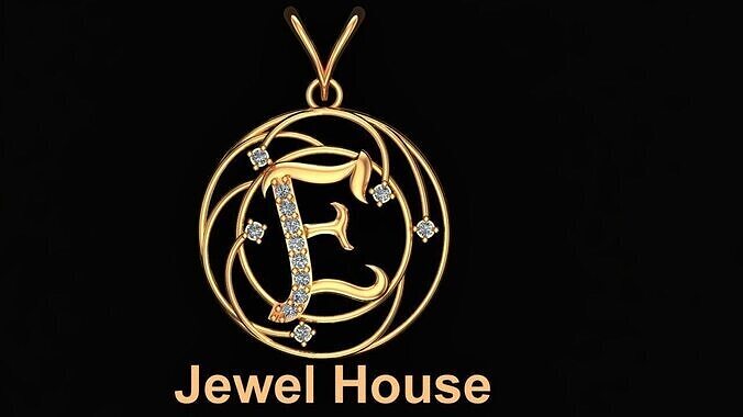 E Alphabet Letter Word Pendant 3D print model