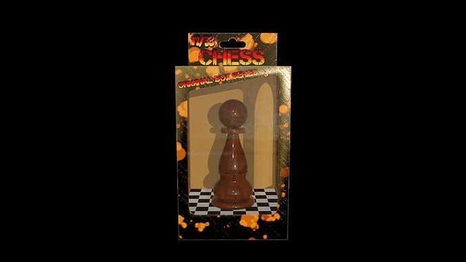 Box with Chess Pawn Low-poly 3D model