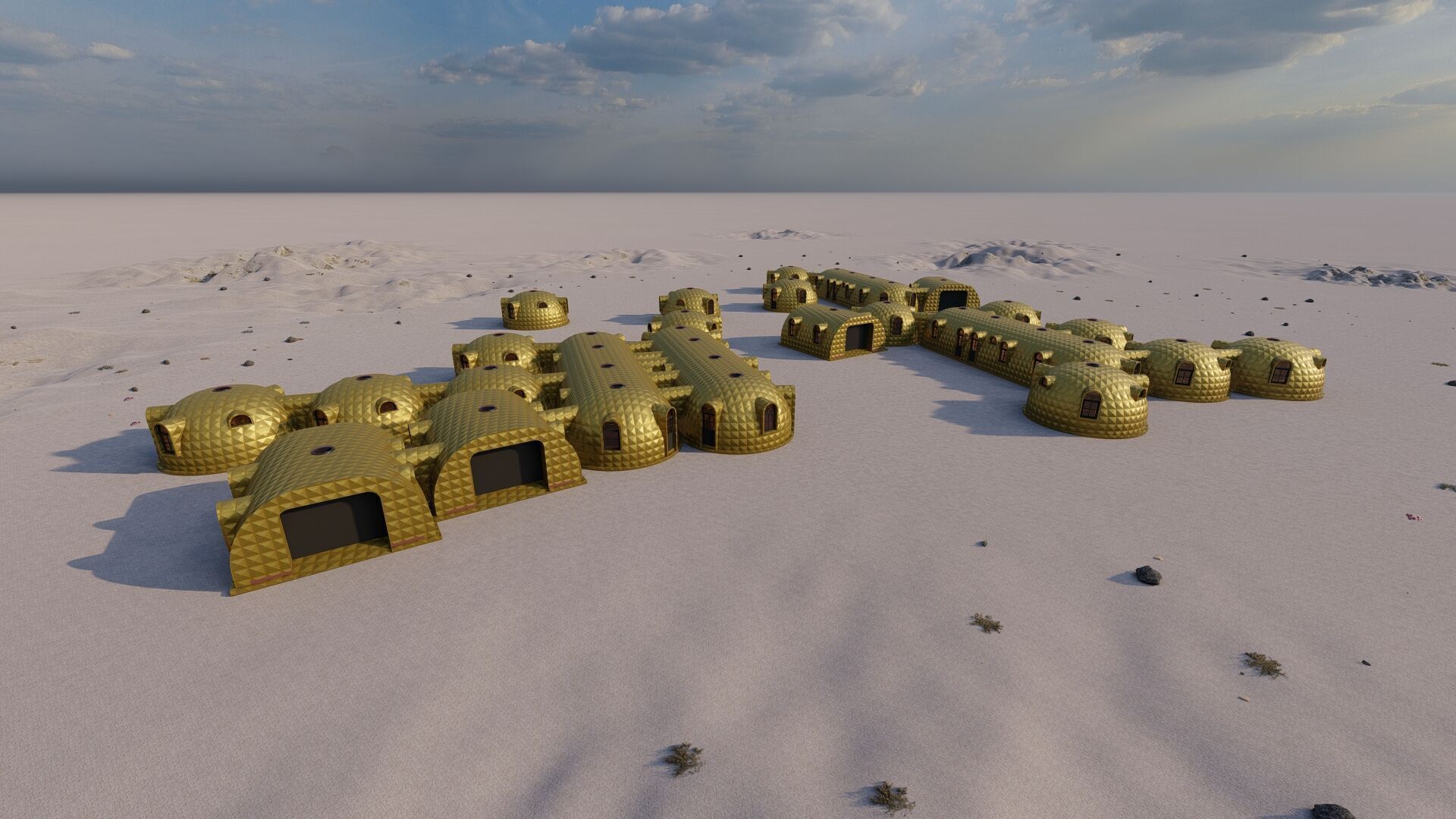 Synergistic Martian Dwellings - Regional Ecosystem Integration 3D model_1