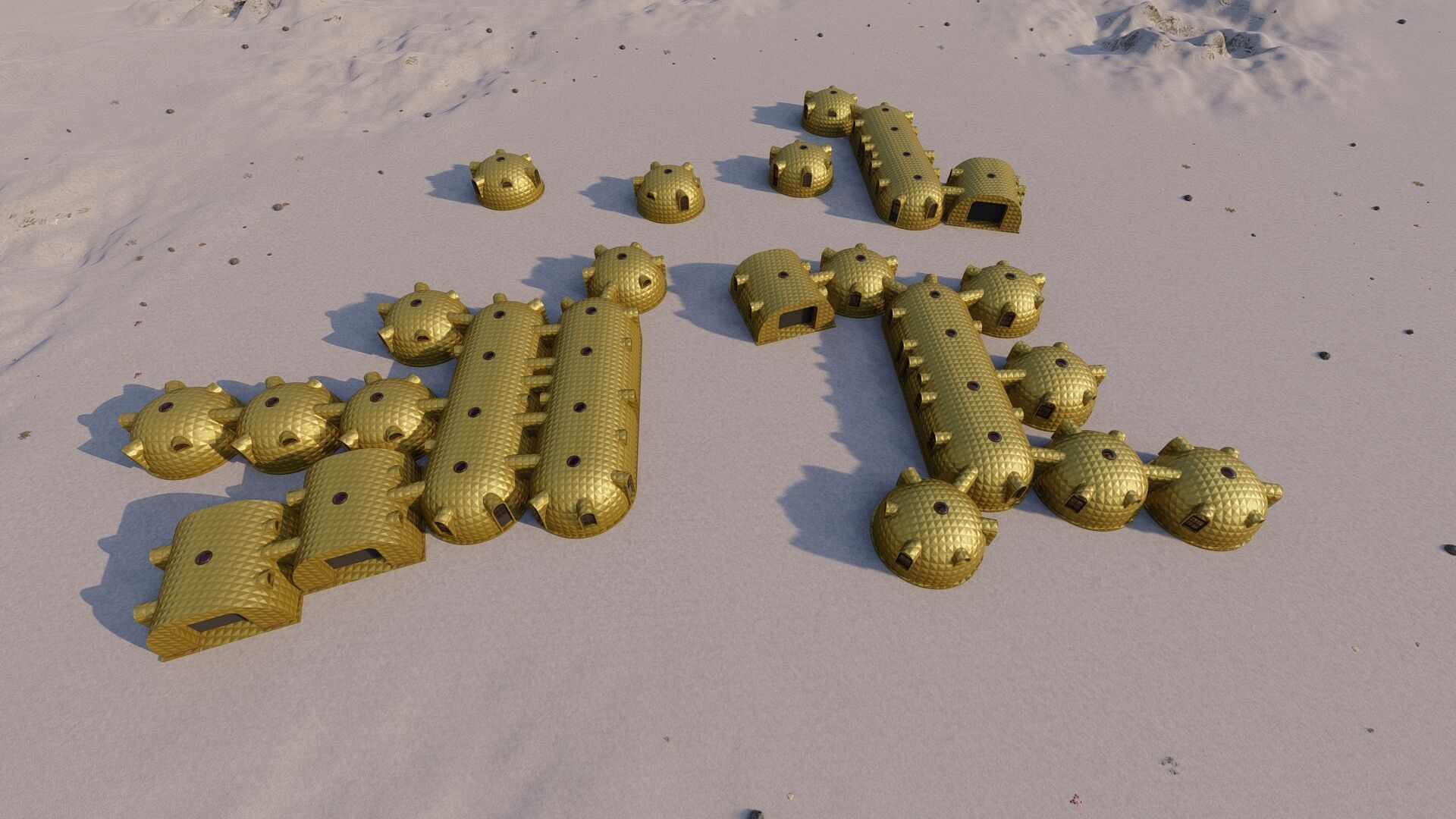 Synergistic Martian Dwellings - Regional Ecosystem Integration 3D model_21