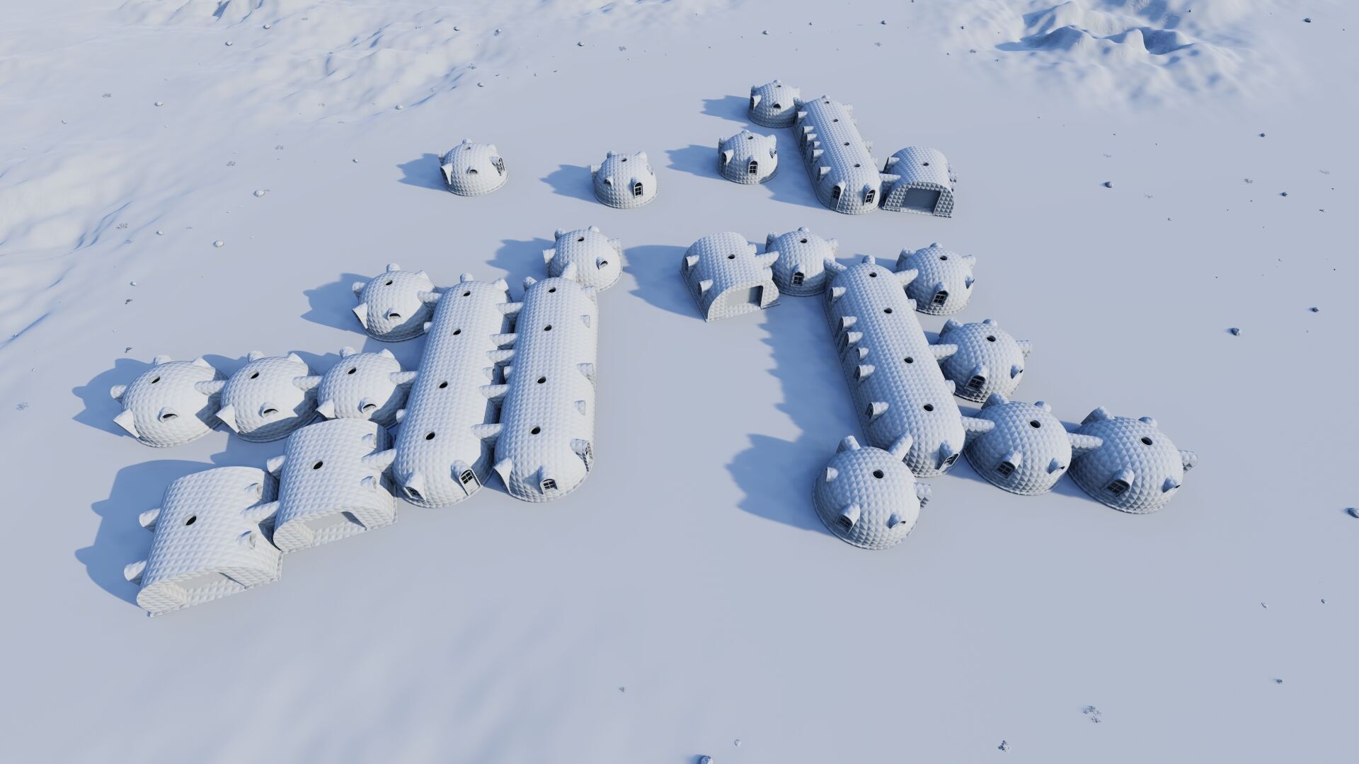 Synergistic Martian Dwellings - Regional Ecosystem Integration 3D model_19