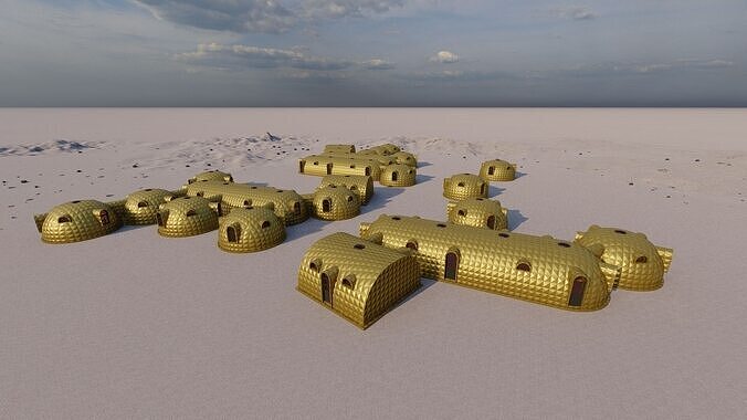  Synergistic Martian Dwellings - Regional Ecosystem Integration 3D model