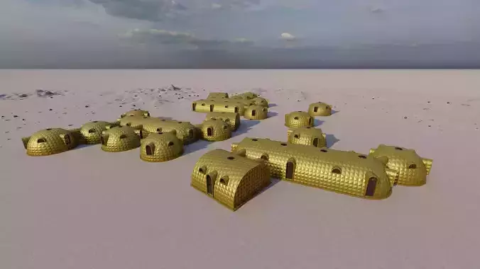  Synergistic Martian Dwellings - Regional Ecosystem Integration 3D model