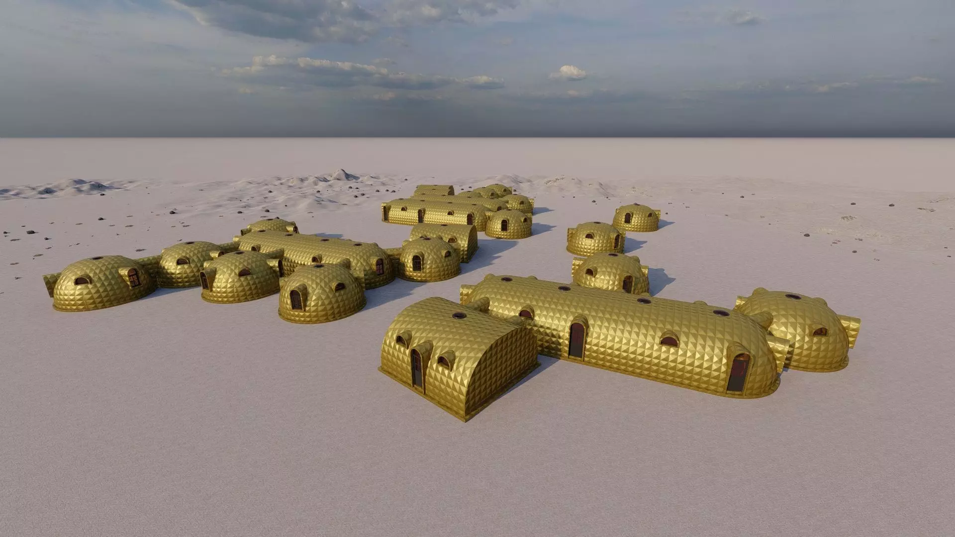 Synergistic Martian Dwellings - Regional Ecosystem Integration 3D model_0