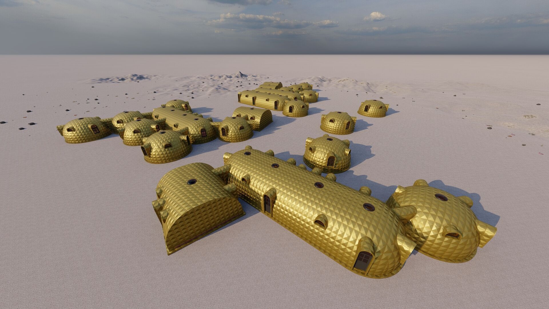 Synergistic Martian Dwellings - Regional Ecosystem Integration 3D model_16