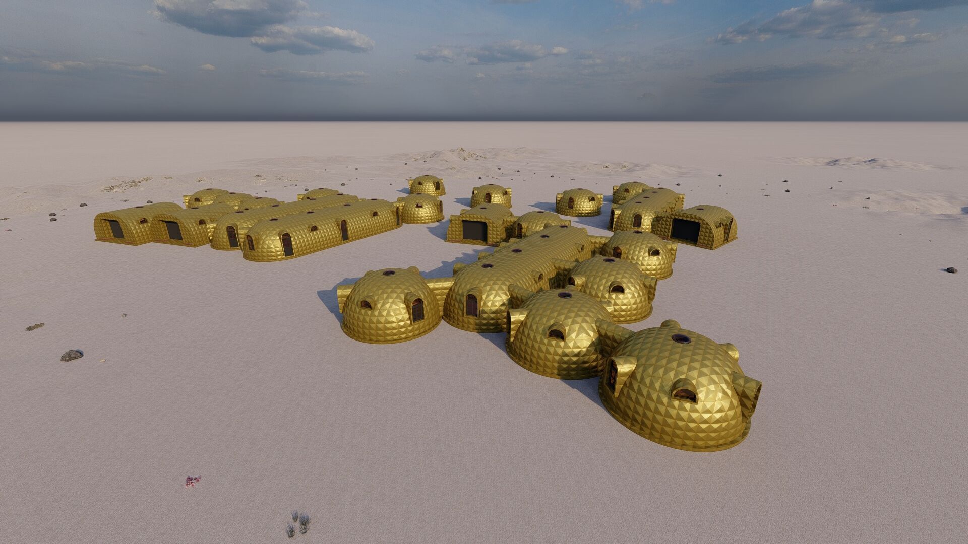 Synergistic Martian Dwellings - Regional Ecosystem Integration 3D model_2