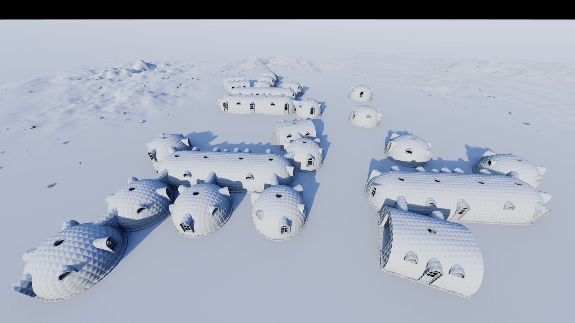 Synergistic Martian Dwellings - Regional Ecosystem Integration 3D model_10