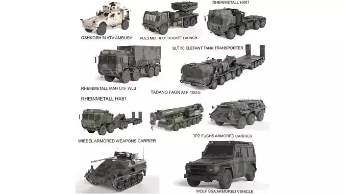 10 Military Vehicles Collection V3