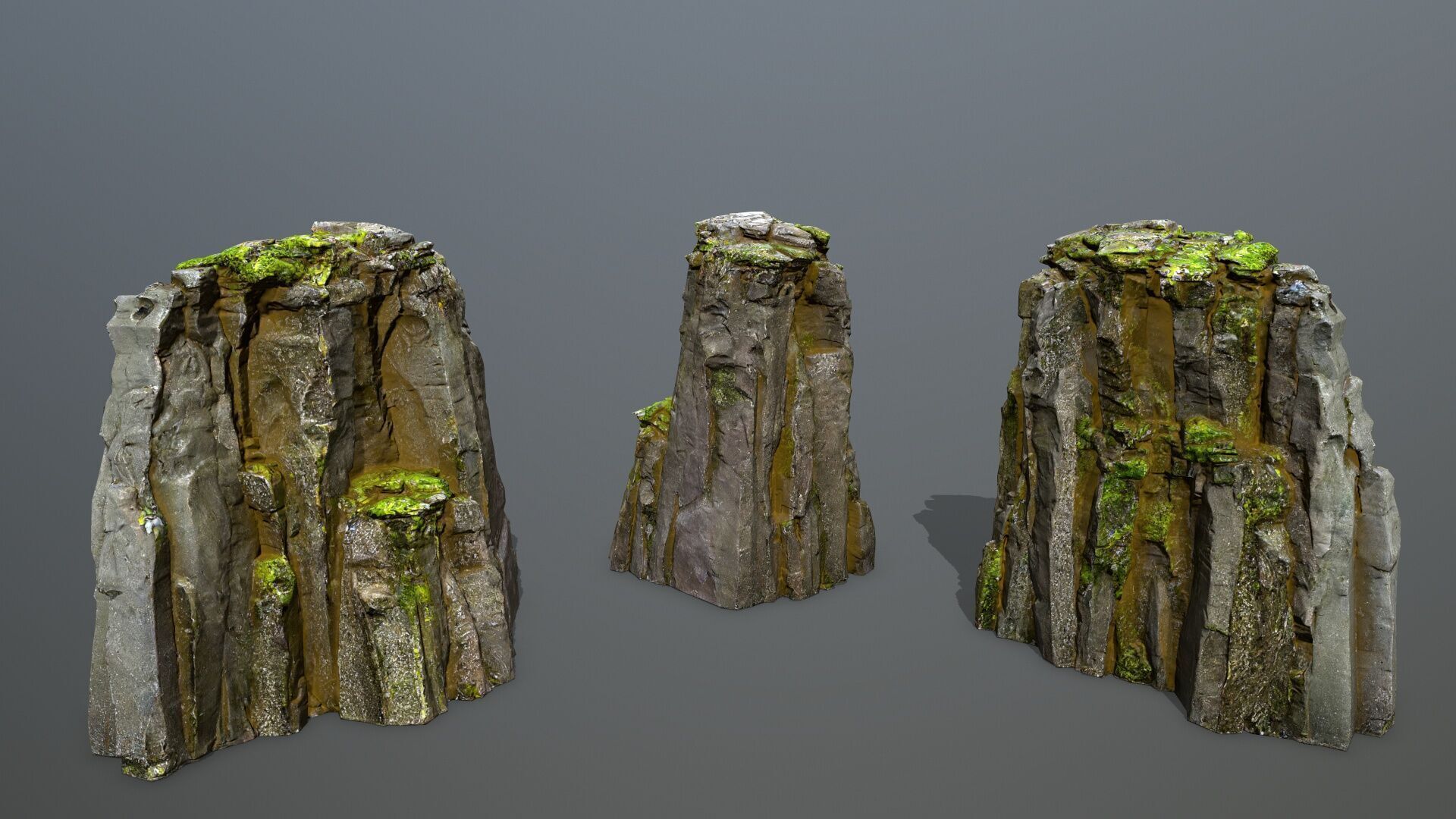 mossy rocks Low-poly 3D model_9