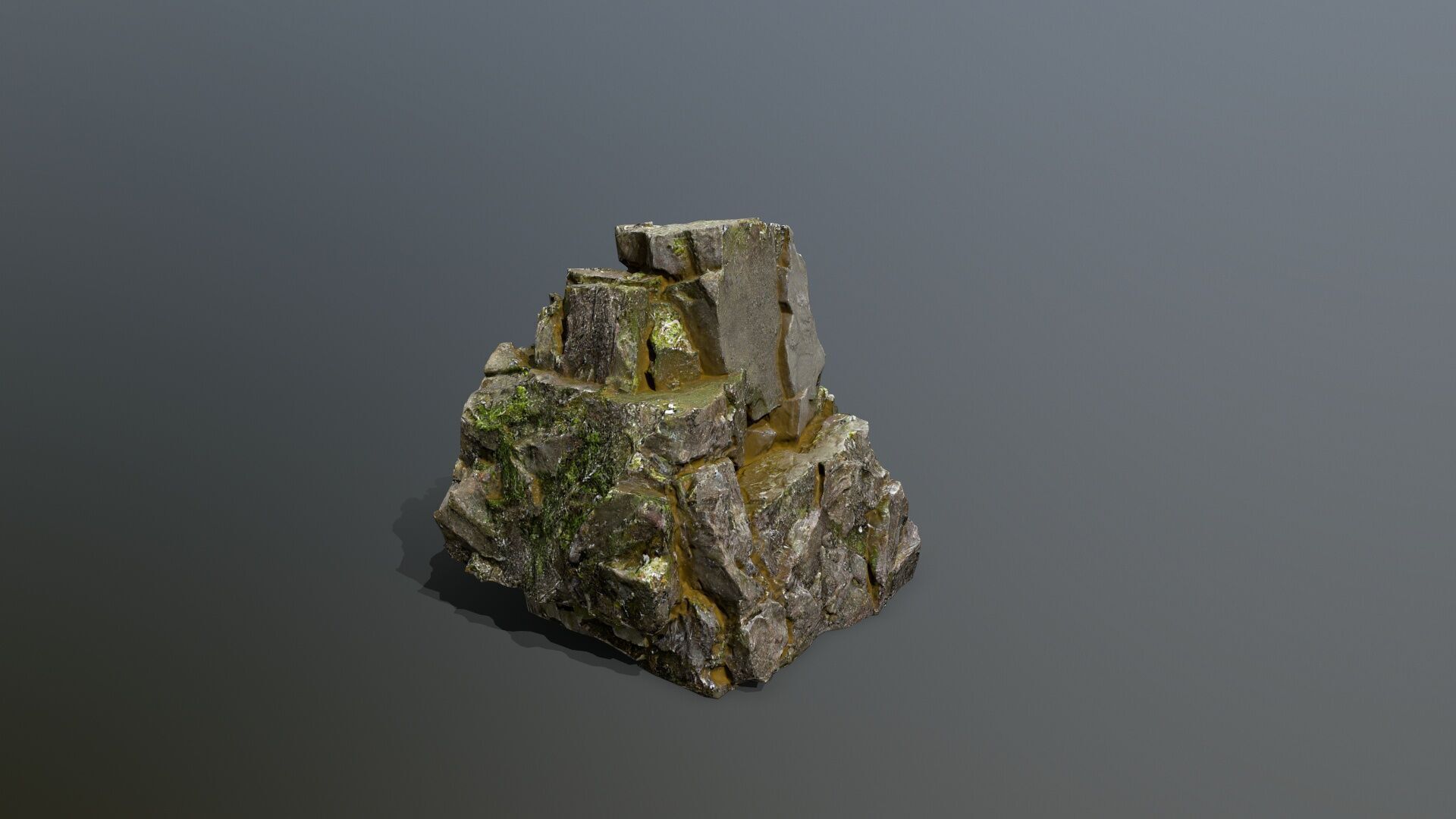 mossy rocks Low-poly 3D model_5