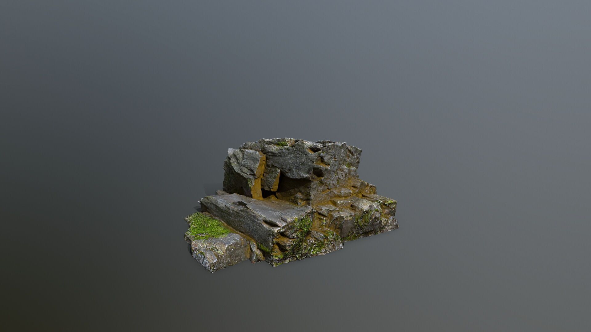 mossy rocks Low-poly 3D model_4