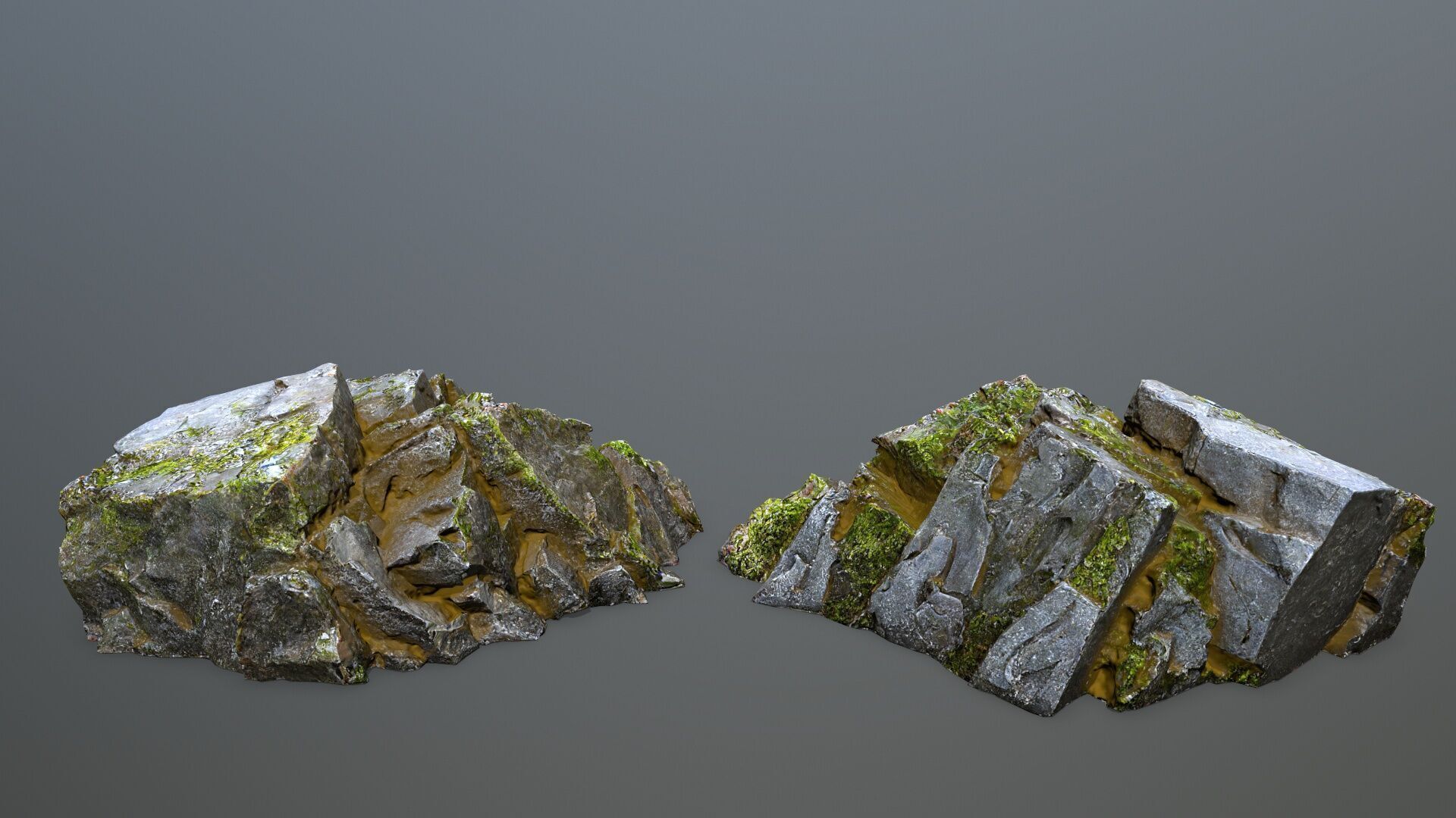 mossy rocks Low-poly 3D model_13