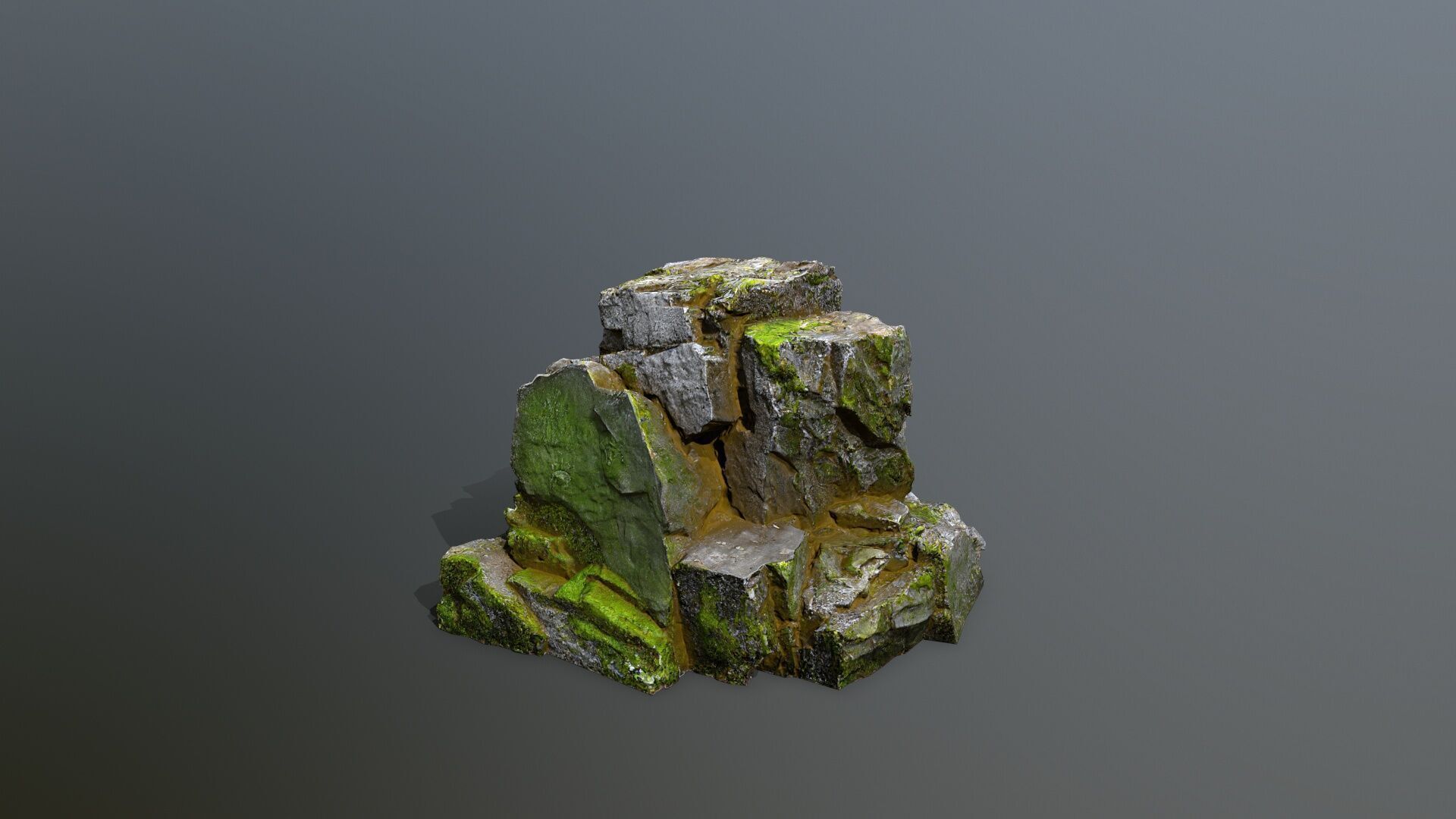 mossy rocks Low-poly 3D model_2