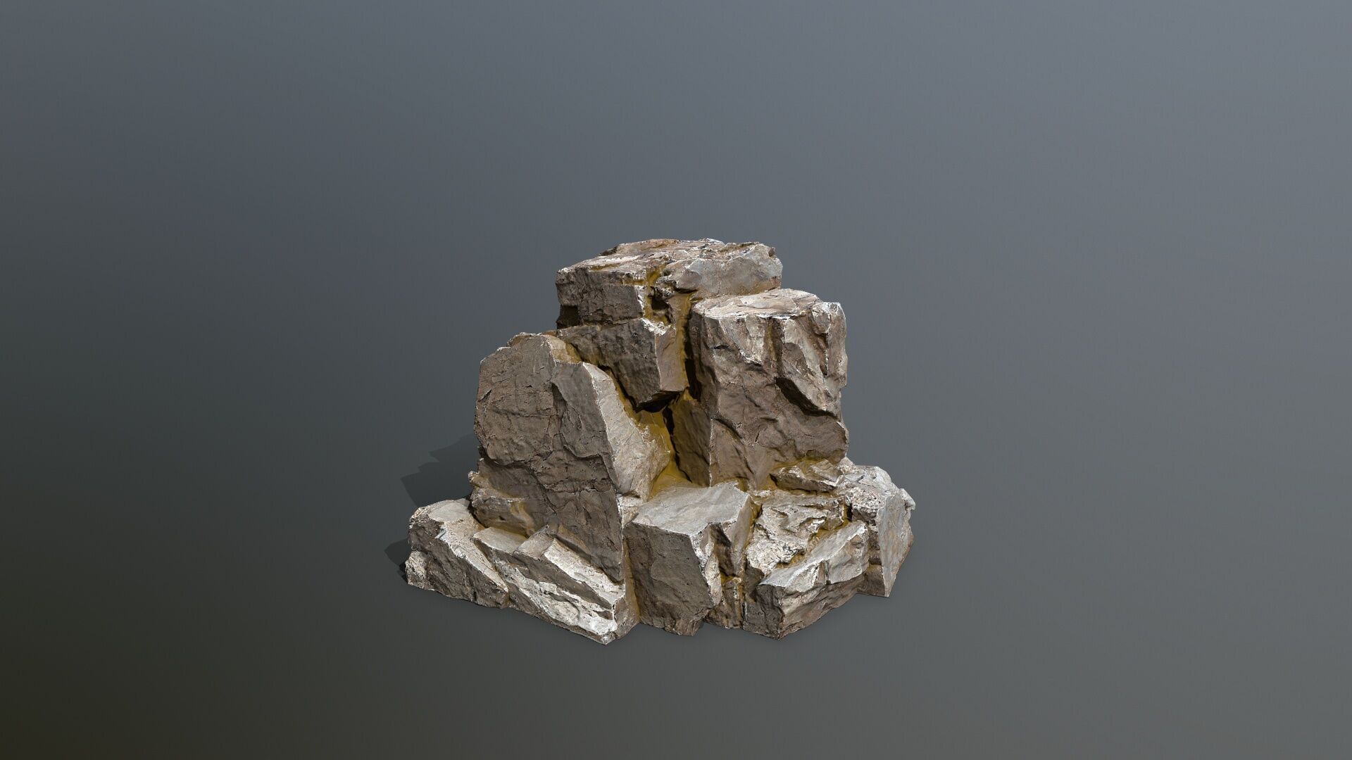 desert rocks Low-poly 3D model_2