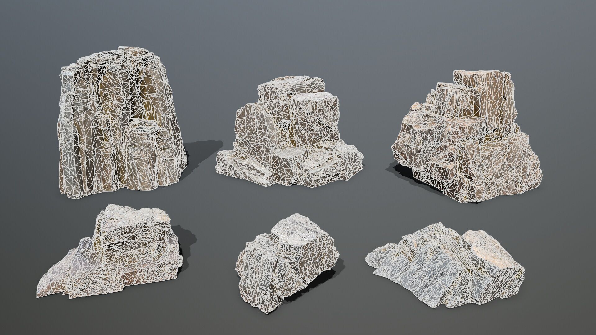 desert rocks Low-poly 3D model_14